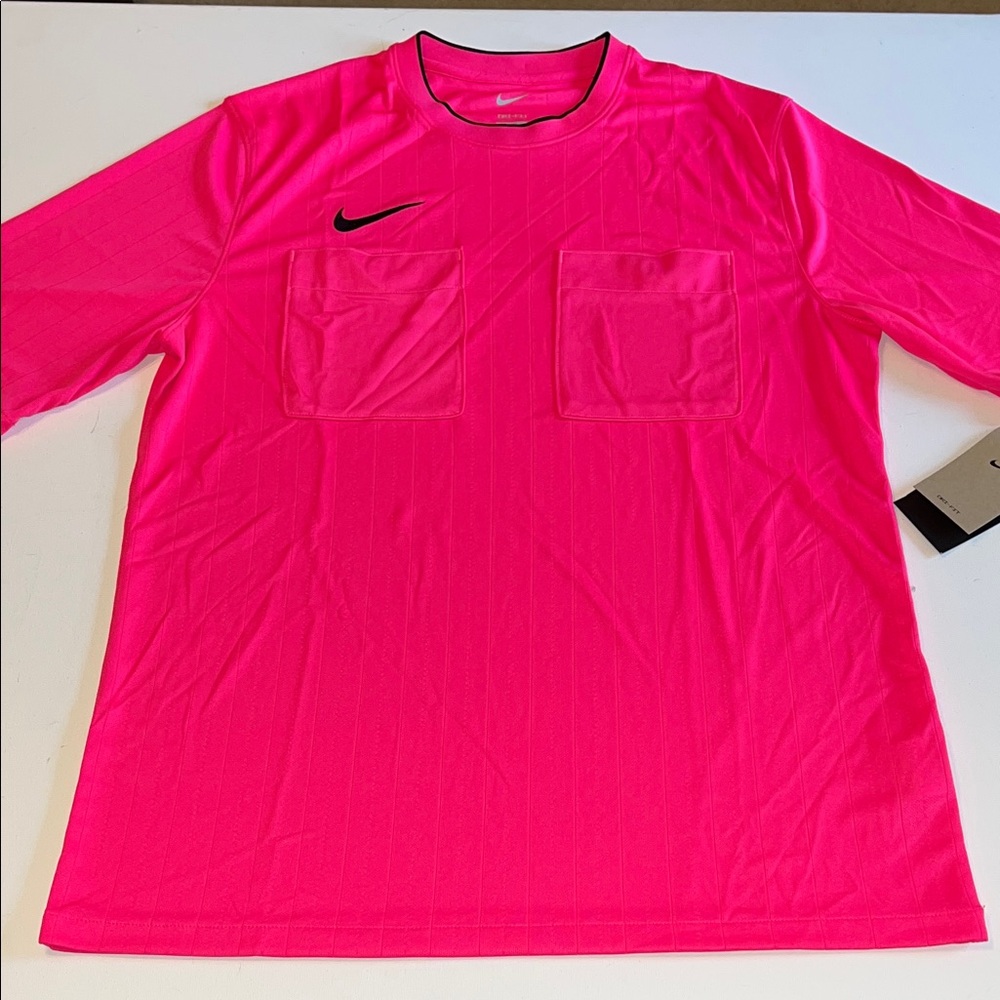 Nike Referee II Soccer Jersey Shirt Mens XL Slim fit Pink  Pockets DH8024 $77